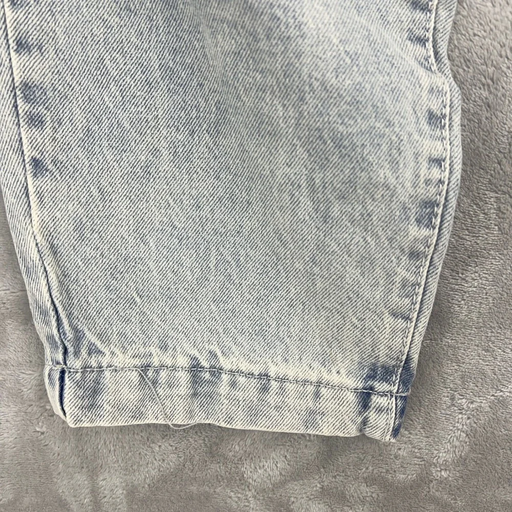 Thinner Light‎ Wash Acid Denim High Waisted Pleated Mom Jeans with Belt Size 11